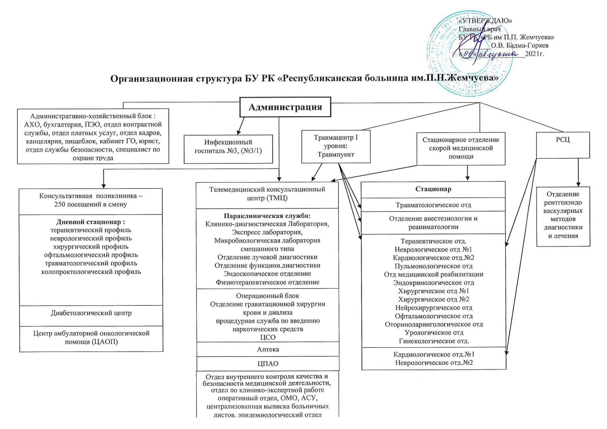 Структура больницы общего типа схема